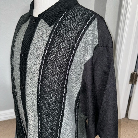 Mens Stacy Adams Italian Style Knit Woven Shirt 2XL - Picture 5 of 6